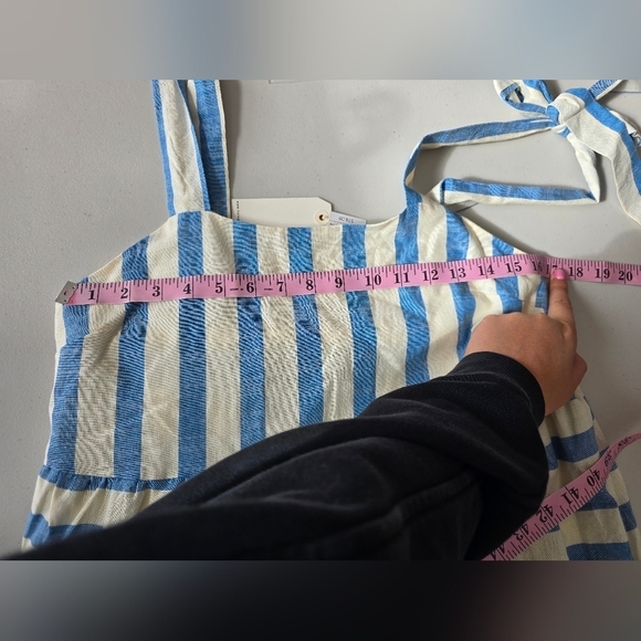 By Together Blue and White Stripe Tie Shoulder Summer Dress Women's Sz S. - Picture 5 of 8